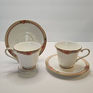 Set of Two Darjeeling by Royal Doulton Cups and Saucers